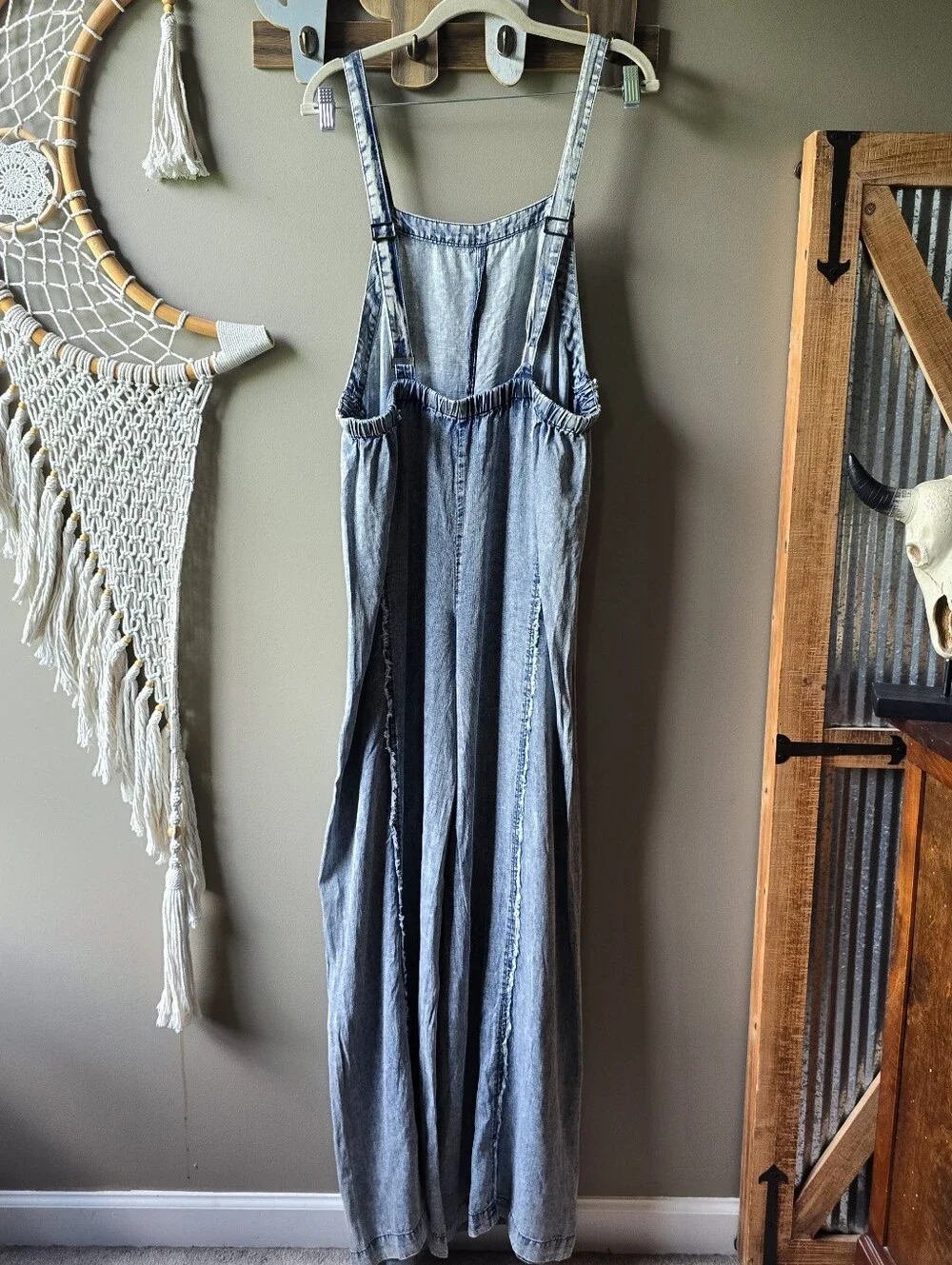 Ee:some × Three Bird Nest Harley Washed Denim Jumpsuit Nwt - Picture 8 of 10